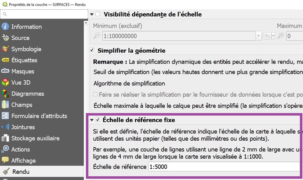 echelle de reference etiquette QGIS 3.22