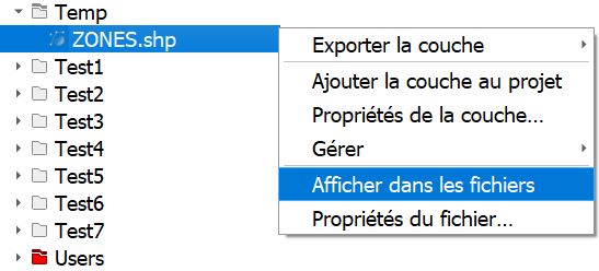 afficher fichier dans exlorateur de fichiers QGIS 3.22