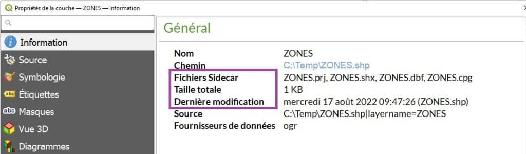 infos donnees QGIS 3.22