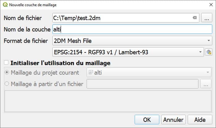 creation MESH QGIS 3.22