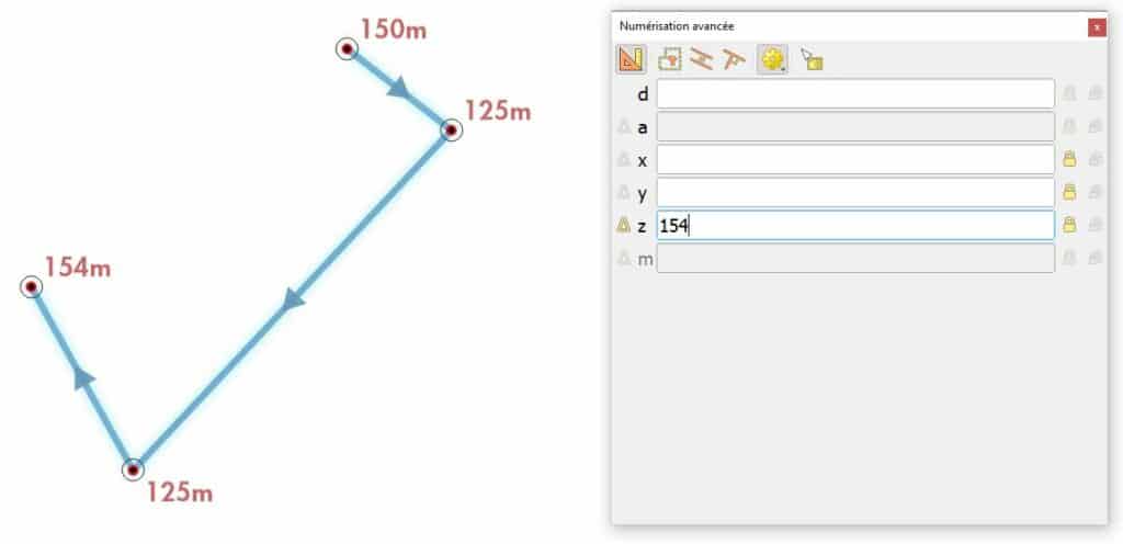 valeur Z numerisation QGIS 3.22