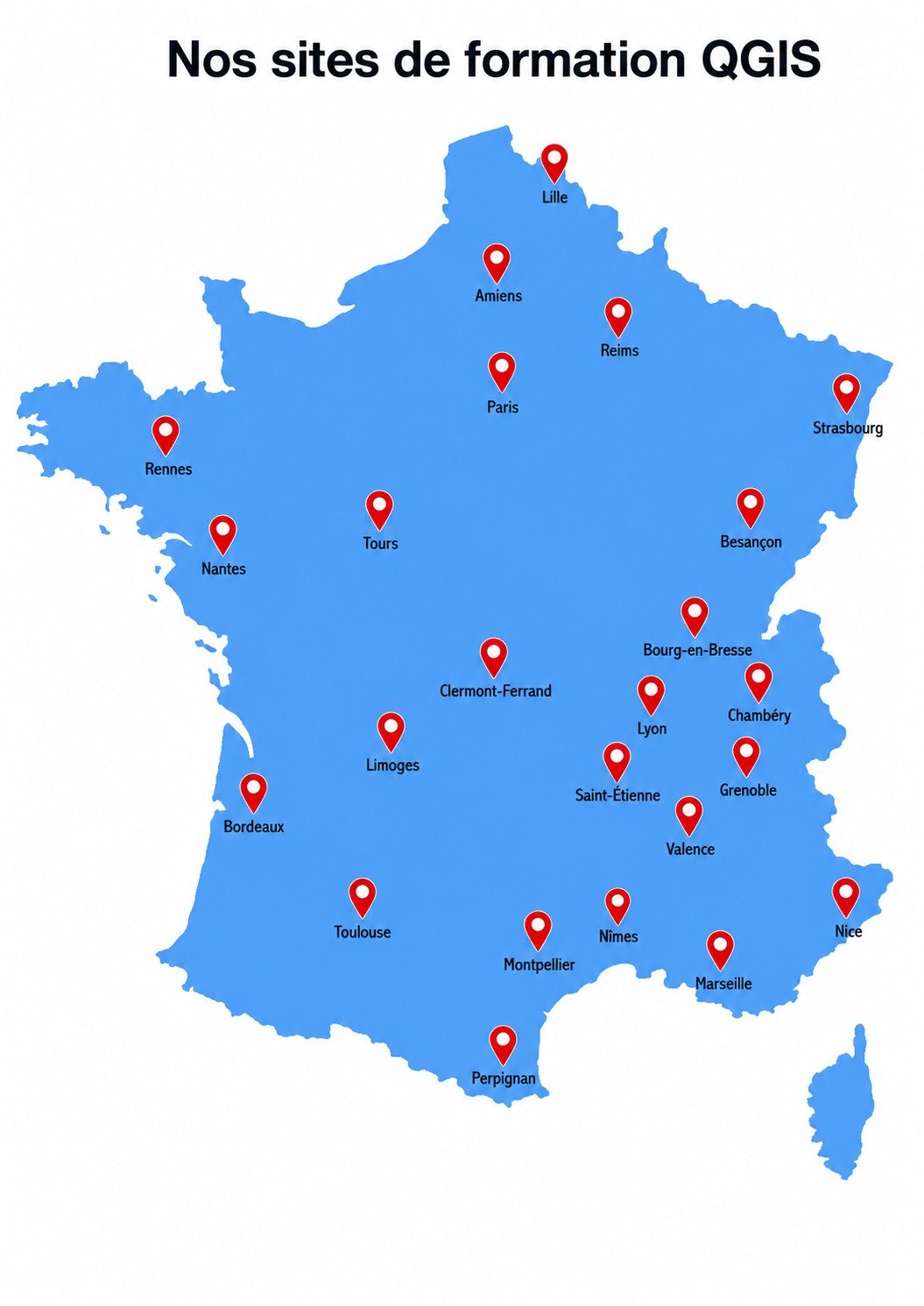 Image-france carte de France des sites de formation QGIS
